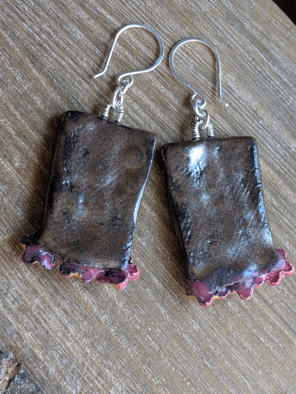 Rare Frida Khalo Earrings Artisan Ceramic Jewelry Sterling Silver - Picture 9 of 15